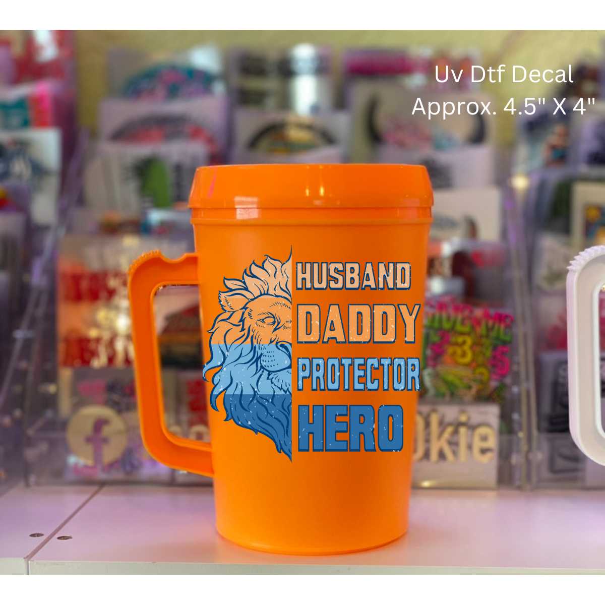 Uv Dtf Decal Husband Daddy Protector Hero