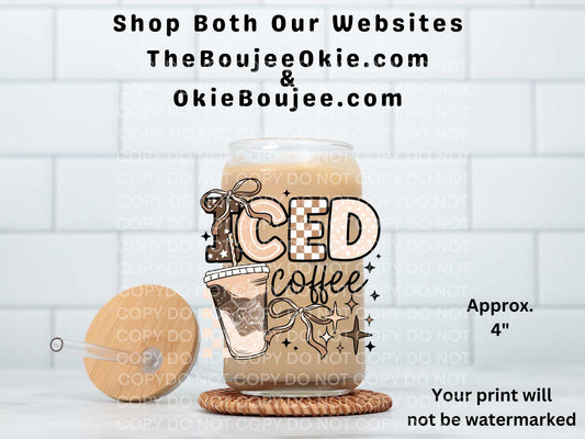 Iced Coffee UV DTF Decal Double Sided