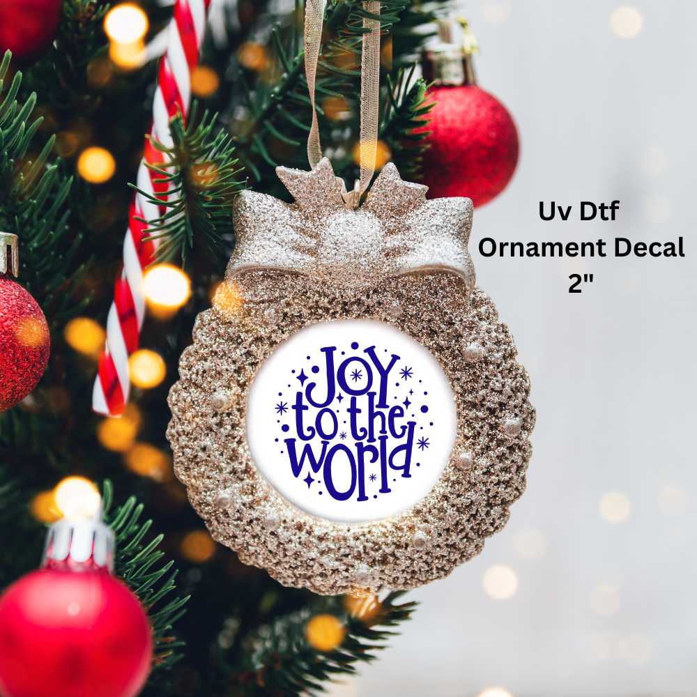 Joy To The World Christmas Ornament or Magnet Double-Sided UV DTF Decal