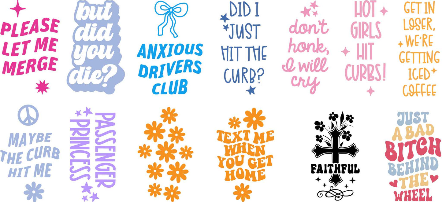 Uv Dtf Keychain Decals Set of 13 Assorted Set 2 | Double Sided