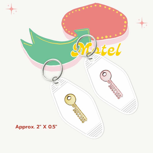 Set of 2 Uv Dtf Motel Key Chain Decals Key To Success