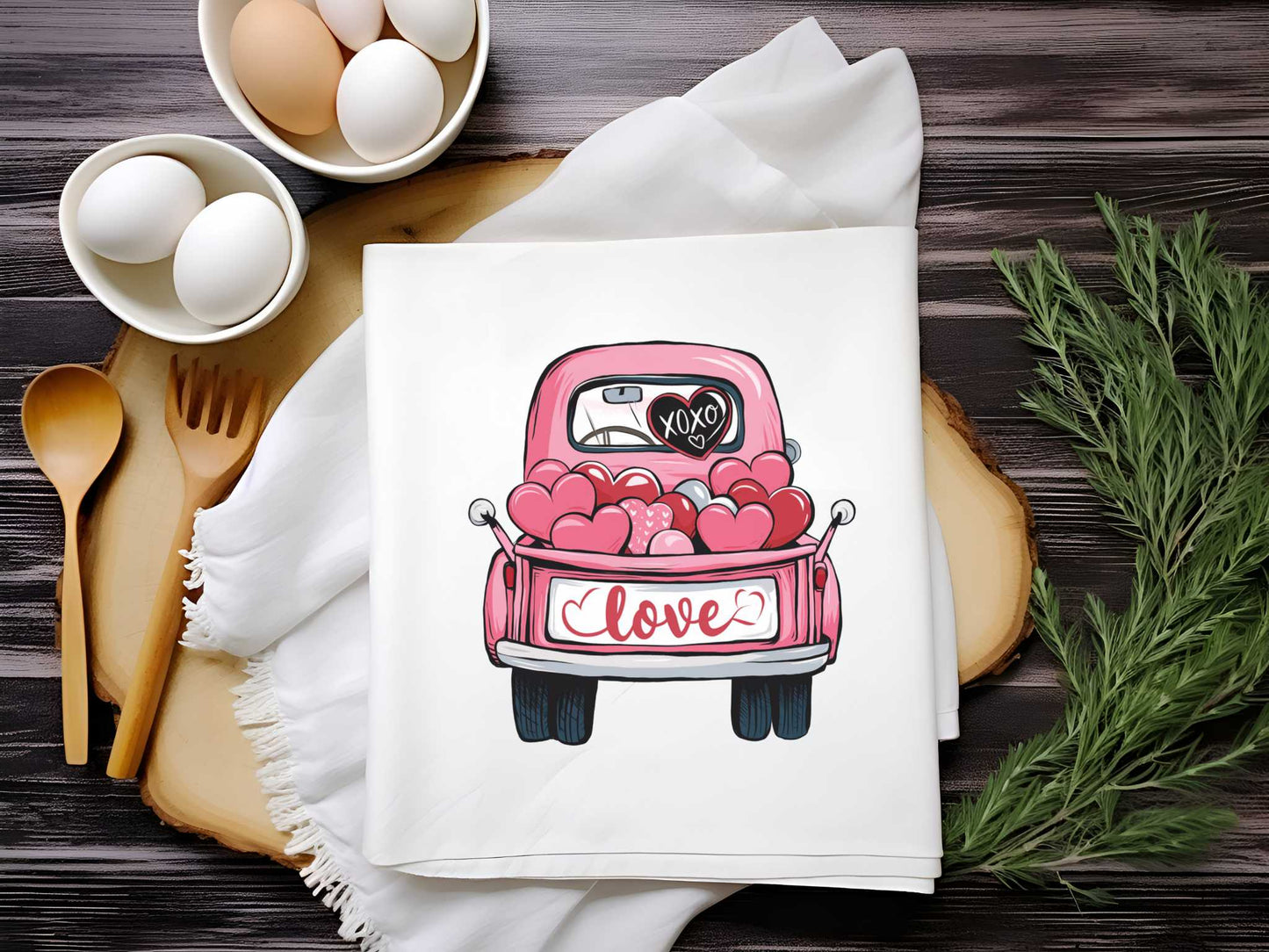 Old Love Truck Towel Sublimation Print