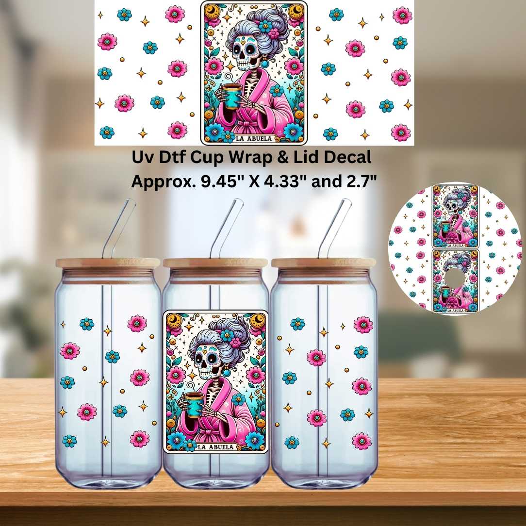 UV Dtf Wrap & Lid Decal La Abuela Tarot Card