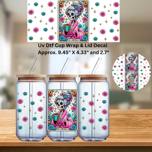 UV Dtf Wrap & Lid Decal La Abuela Tarot Card