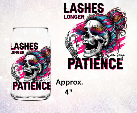 Lashes Longer Thank My Patience Skeleton Woman Uv Dtf Decal