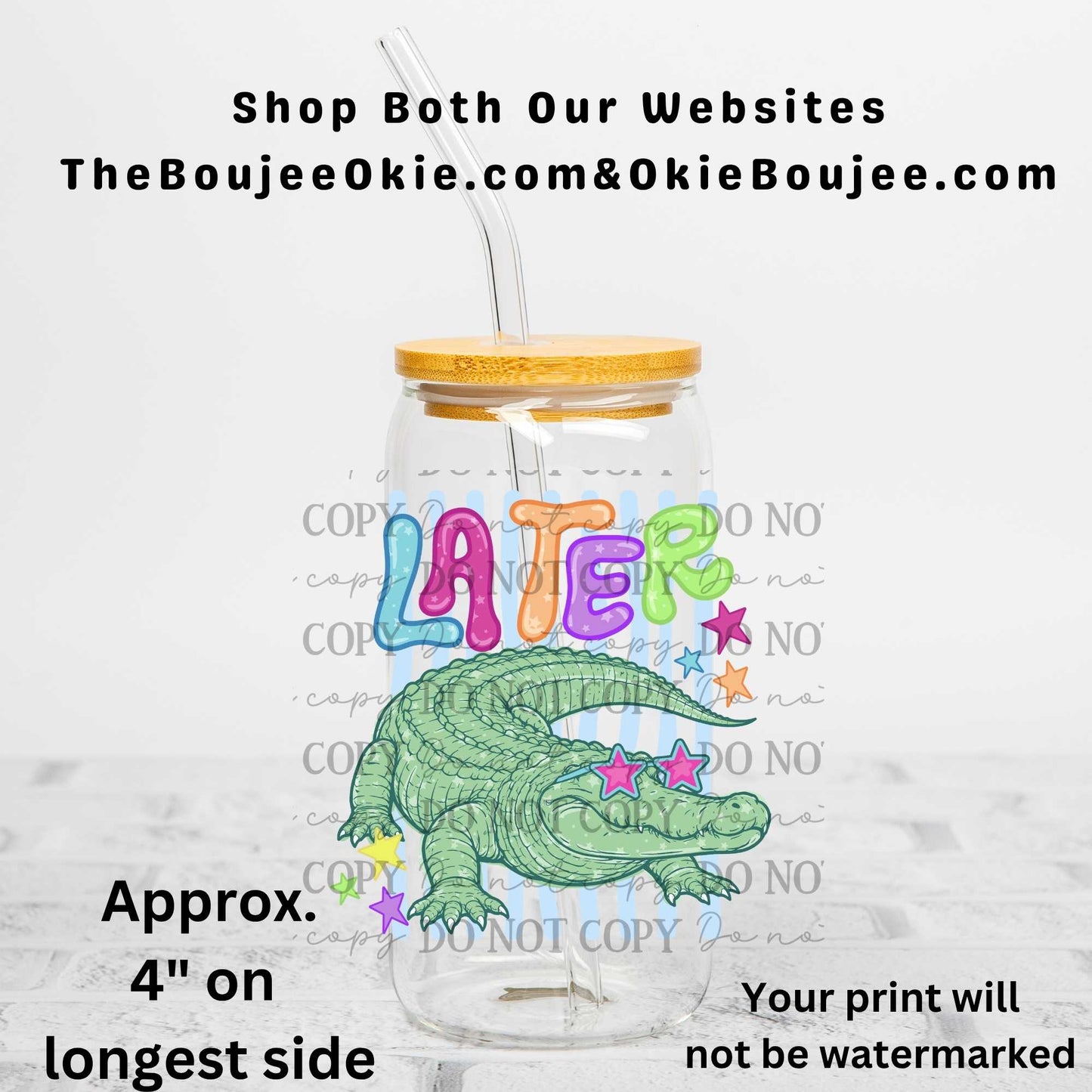 Later Gator Uv Dtf Decal Double Sided Alligator