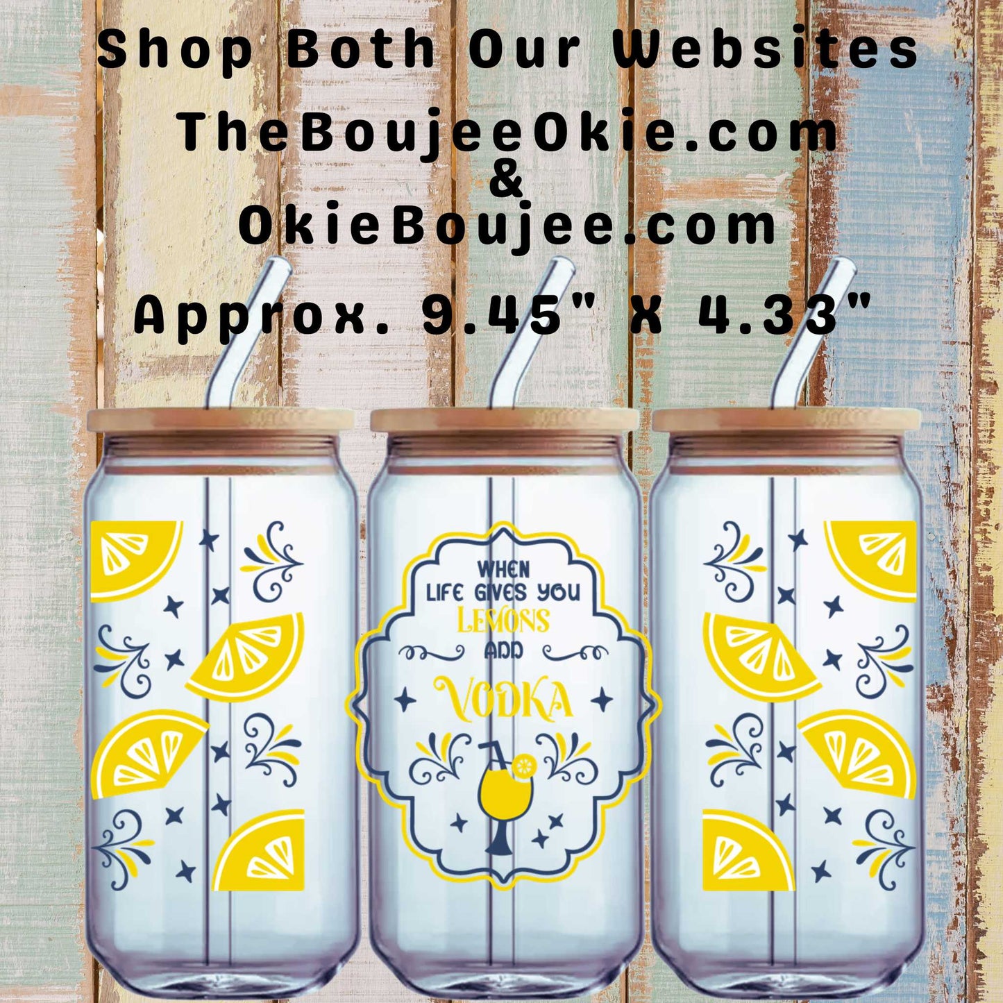 When Life Gives You Lemons Add Vodka Double-Sided UV DTF Cup Tumbler Wrap