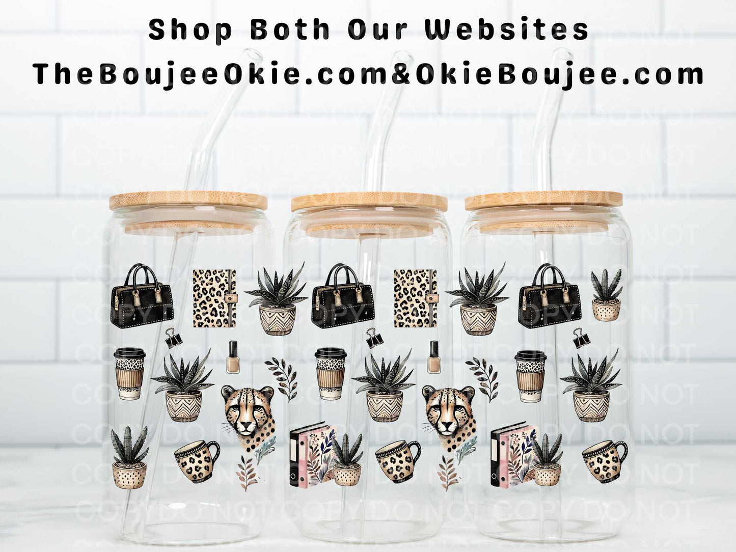 Leopard Office Elements Double Sided Uv Dtf Wrap