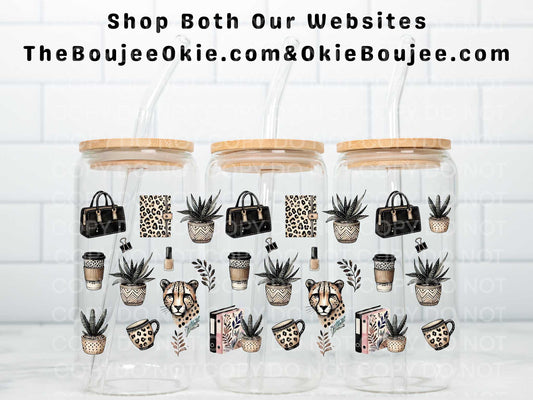 Leopard Office Elements Double Sided Uv Dtf Wrap