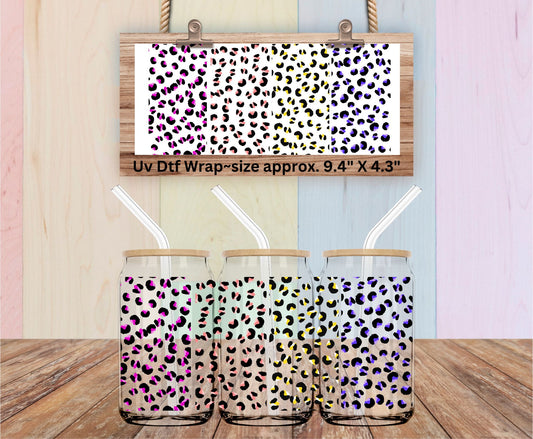 Uv Dtf Wrap Leopard Print In 4 different Colors| Elements | Cut Apart | Mini Gang Sheet