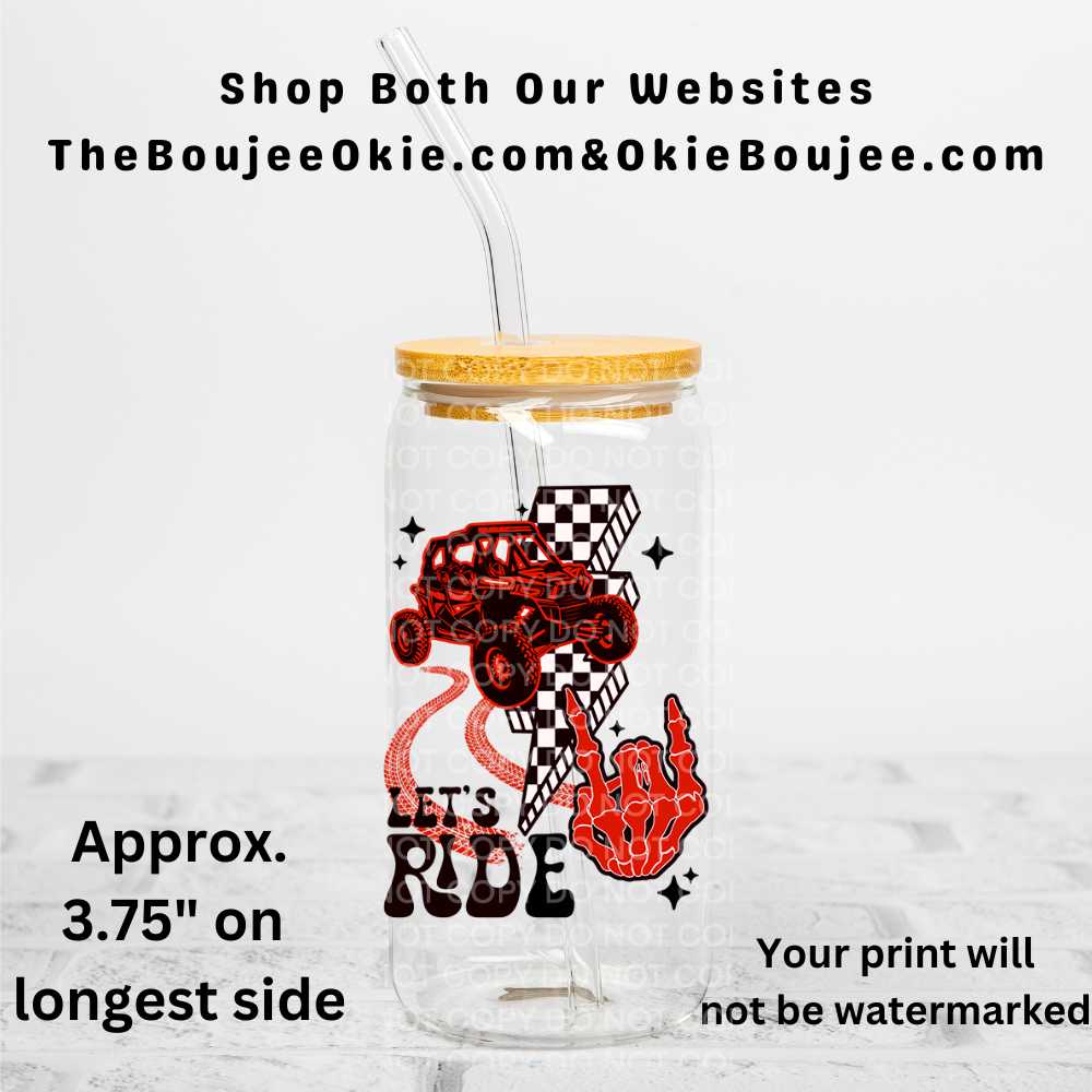 Let's Ride Uv Dtf Decal Double Sided