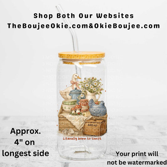 Literally Born To Thrift Goose Uv Dtf Decal Double Sided