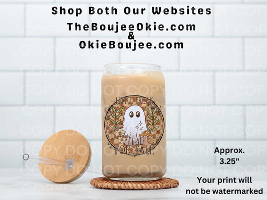 Little Freak For Fall Ghost UV DTF Decal Double Sided