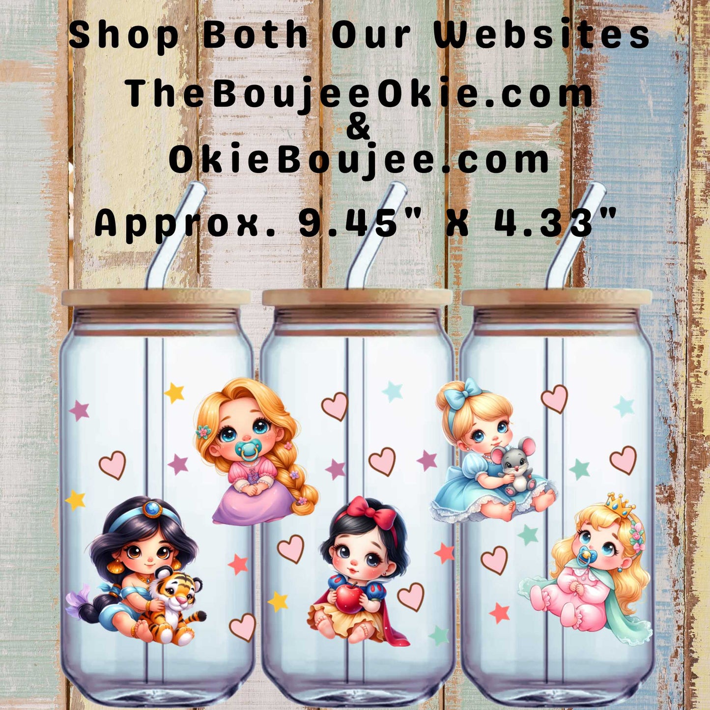 Baby Princess Inspired Dolls Double-Sided UV DTF Cup Tumbler Wrap