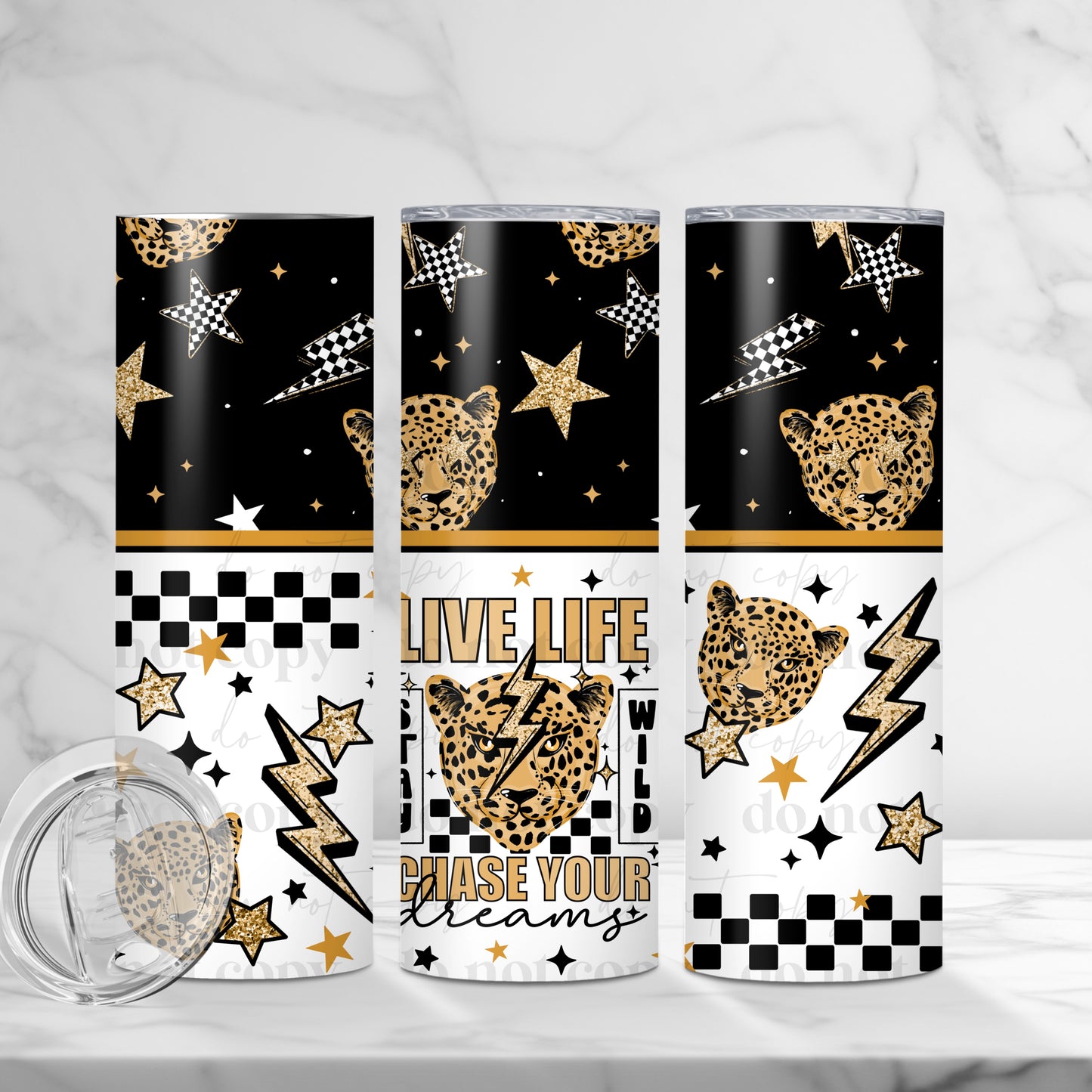 Live Life Chase Your Dreams 20oz Skinny Tumbler Sublimation Print