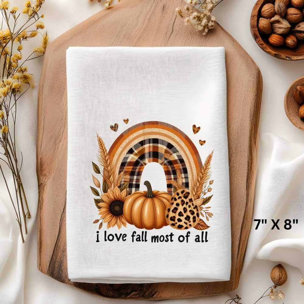 I Love Fall Most Of All Boho Rainbow Sublimation Print