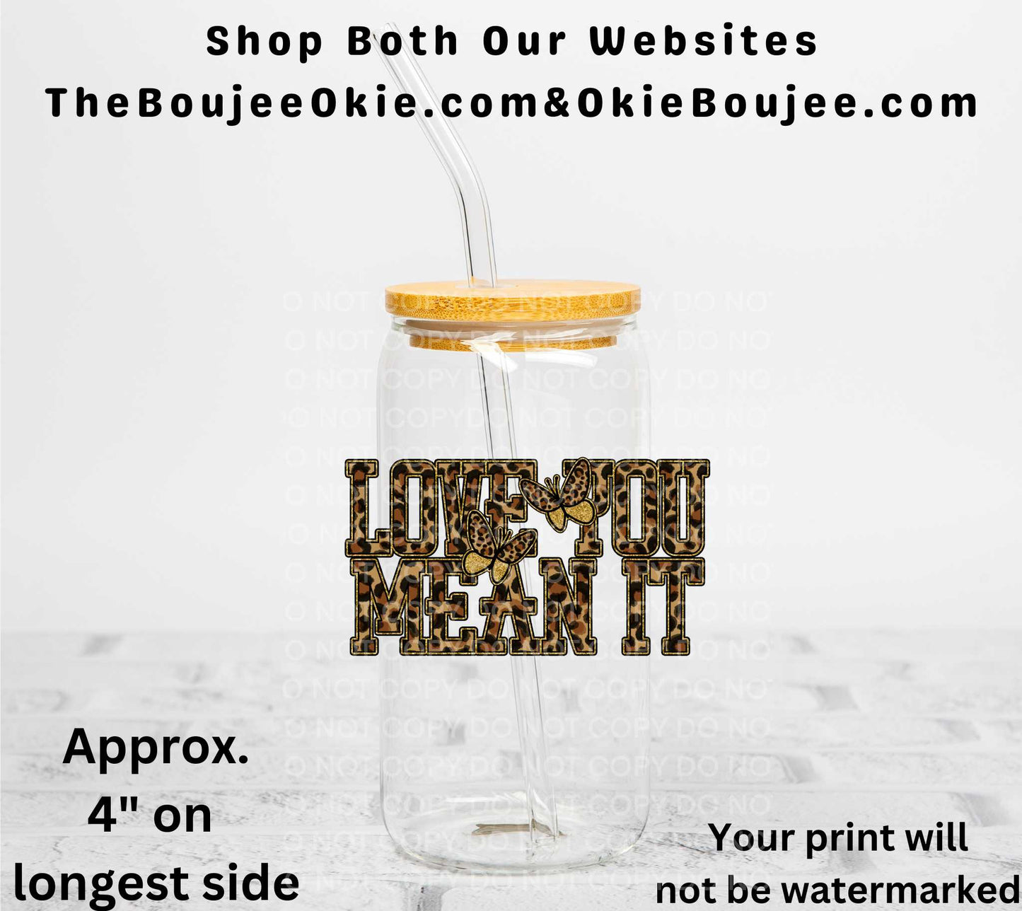 Love You Mean It UV DTF Decal Double Sided