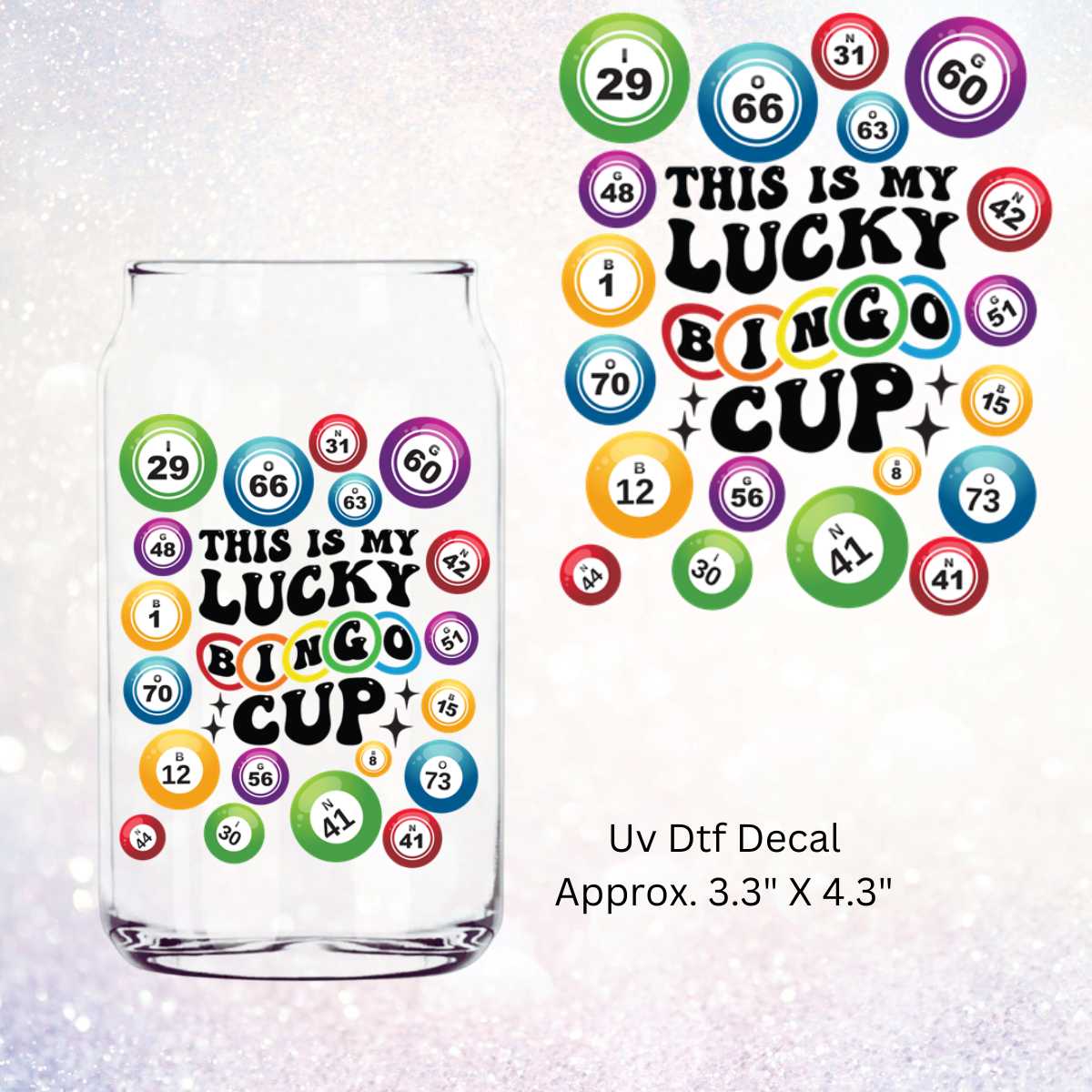 Uv Dtf Decal My Lucky Bingo Cup| Double Sided