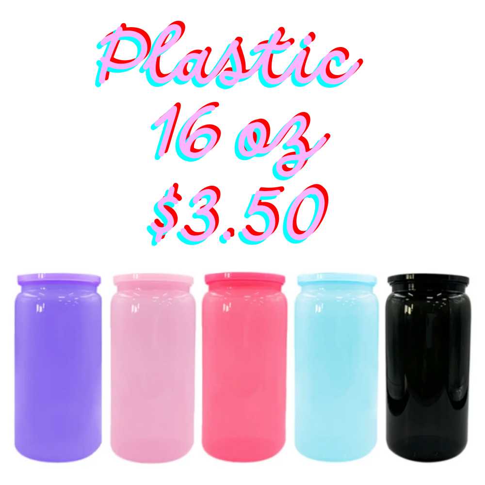 Macaron Acrylic Plastic Tumbler 16oz with Colored Acrylic Lid Choice of Colors