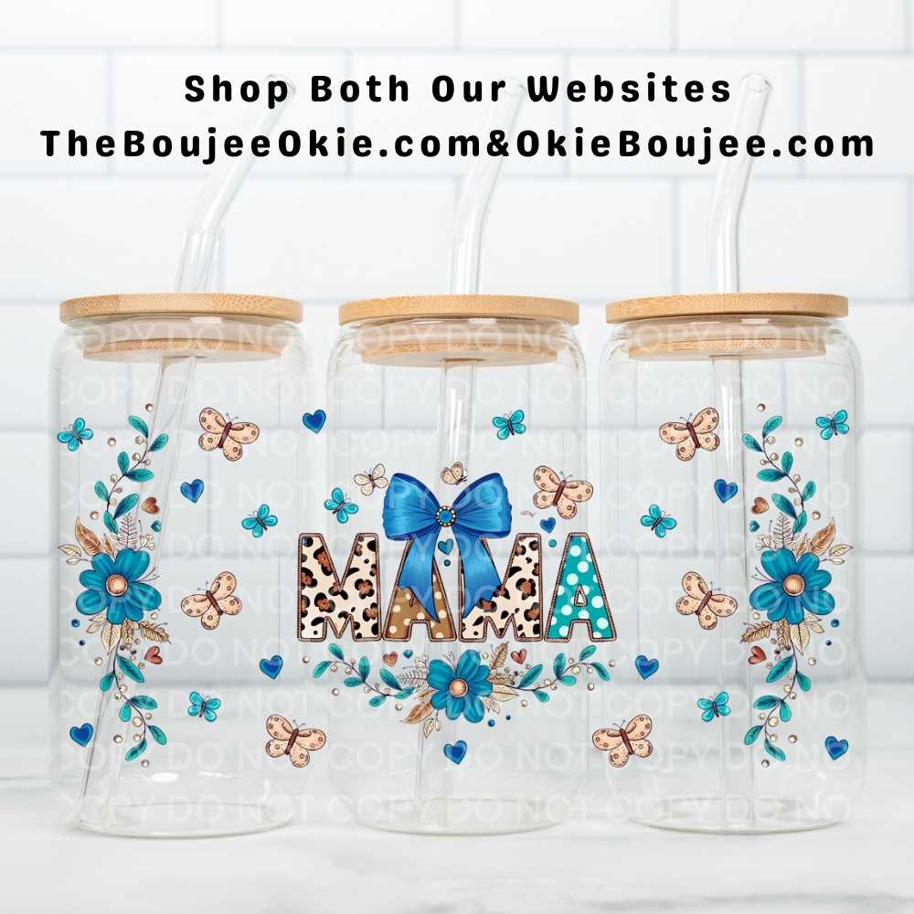 Mama Bow & Butterflies Uv Dtf Wrap Double Sided