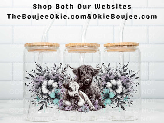 Realistic Mama & Baby Cows Double Sided Uv Dtf Wrap