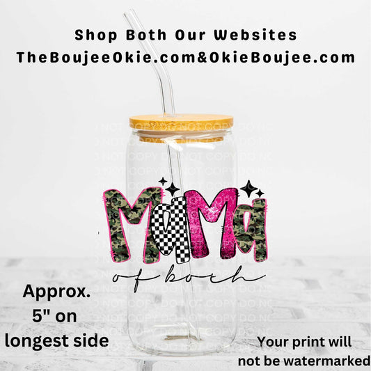 Mama Of Both Pink & Camo Uv Dtf Decal Double Sided