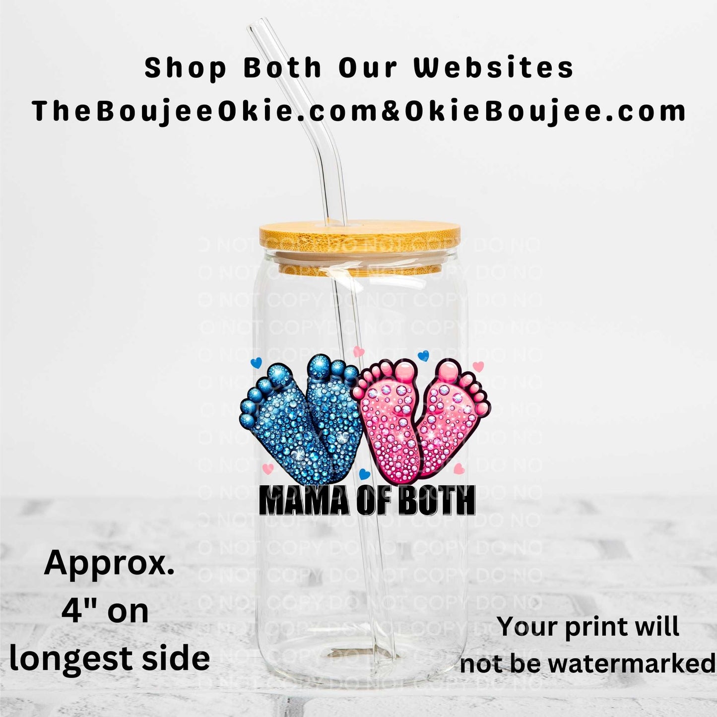 Mama Of Both Footprints Uv Dtf Decal