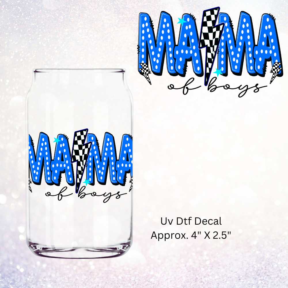 Mama Of Boys Double-Sided UV DTF Decal