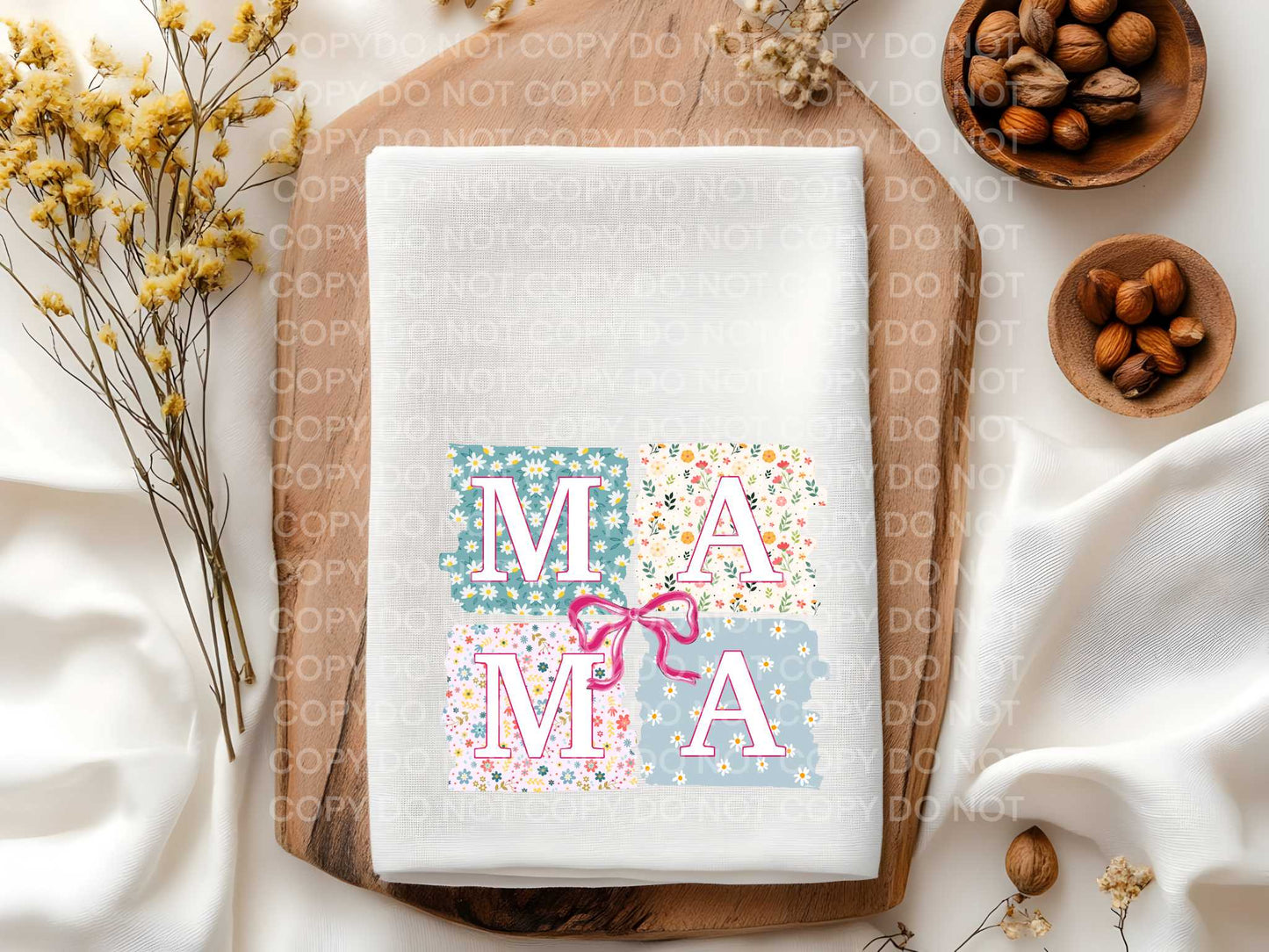 Mama Florals Towel Sublimation Print