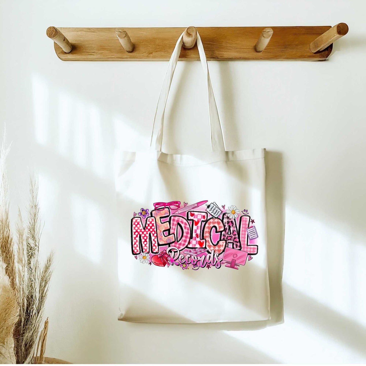 Medical Records Tote Bag Sublimation Print