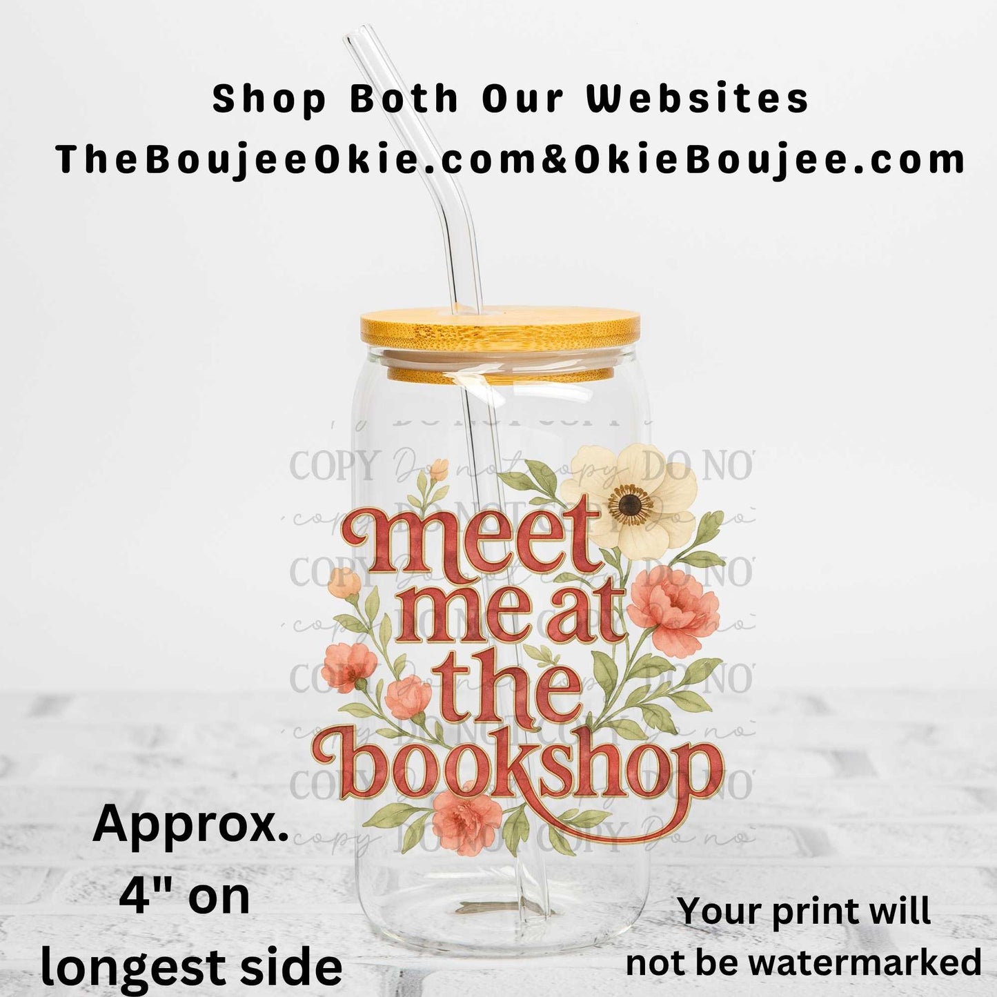 Meet Me At The Bookshop Uv Dtf Decal Double Sided
