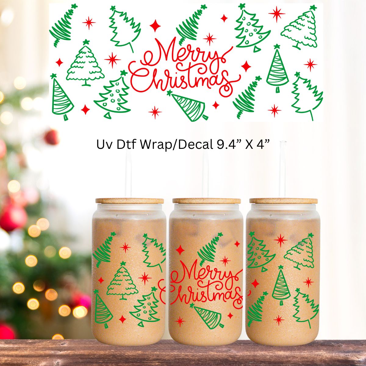 Uv Dtf Wrap Merry Christmas | Christmas in July