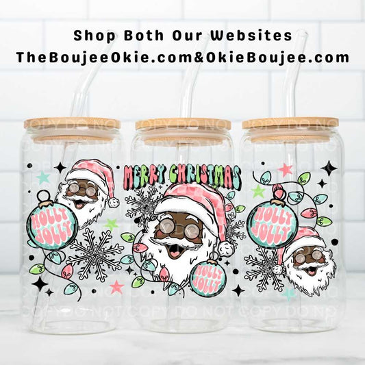 Holly Jolly Santa Uv Dtf Wrap Brown Santa