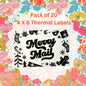 Merry Mail Pack of 20 Thermal Label Shipping Packaging  Stickers