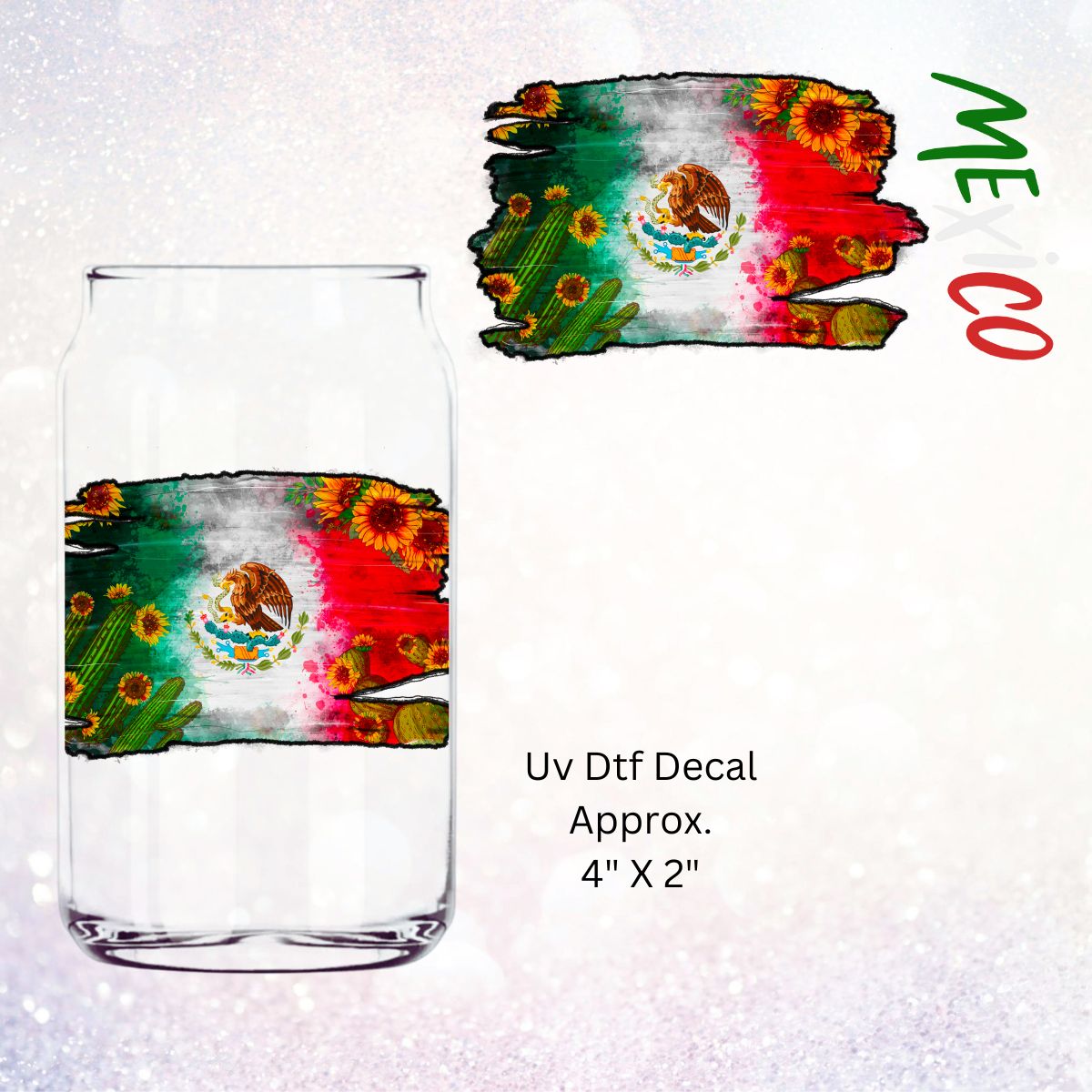 Uv Dtf Decal Mexico Flag