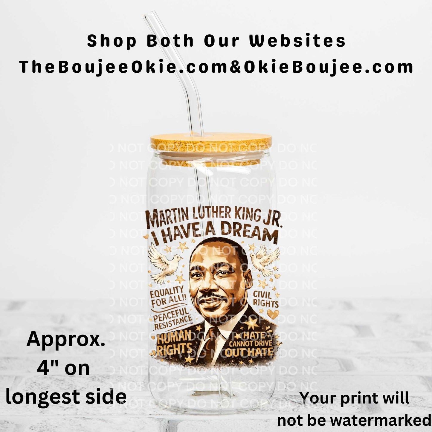 MLK I Have A Dream Uv Dtf Decal Double Sided