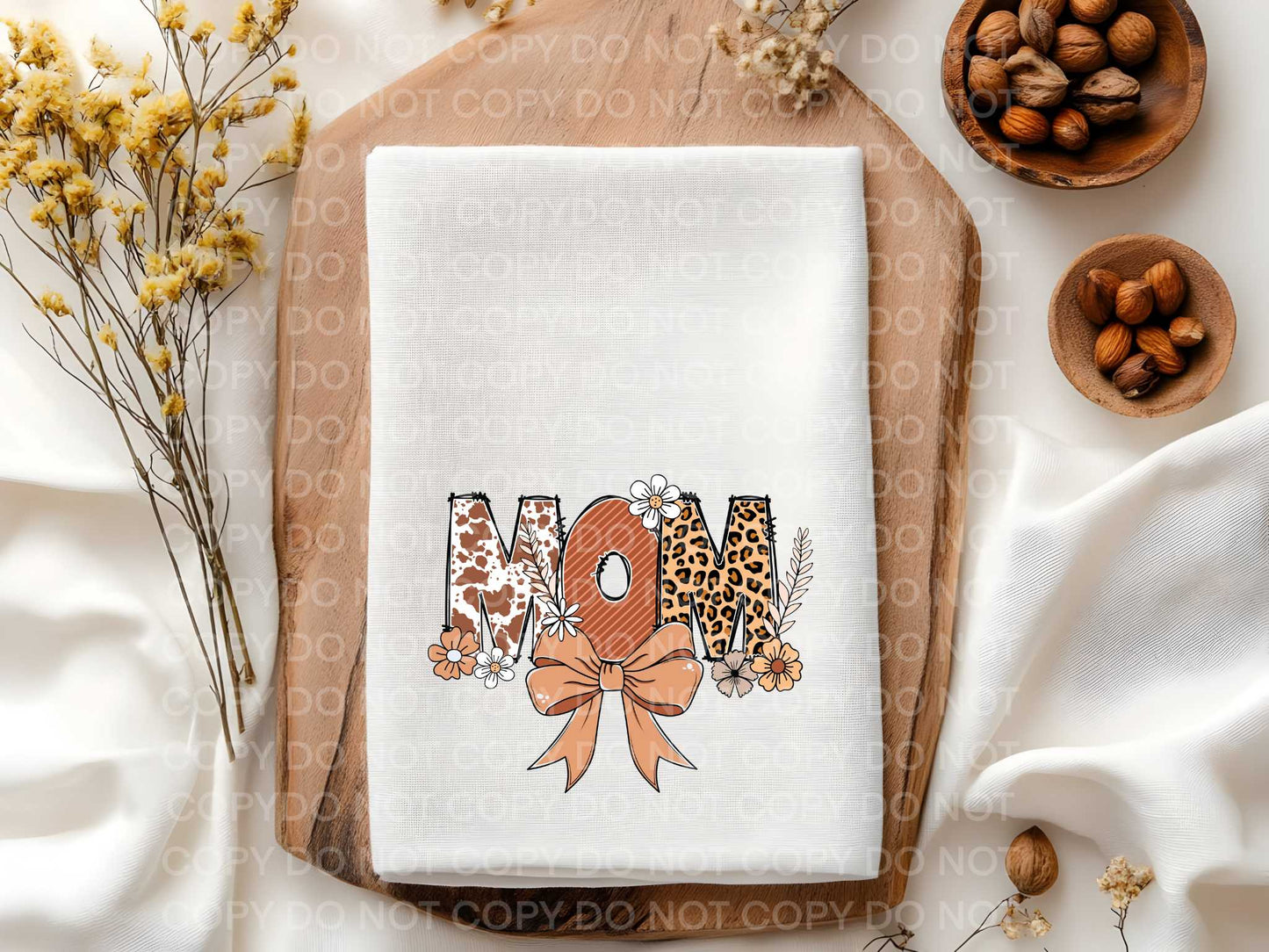 Mom Western Floral Towel Sublimation Print