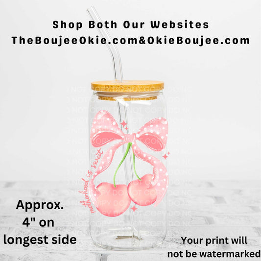 Motherhood Is Sweet Uv Dtf Decal Double Sided