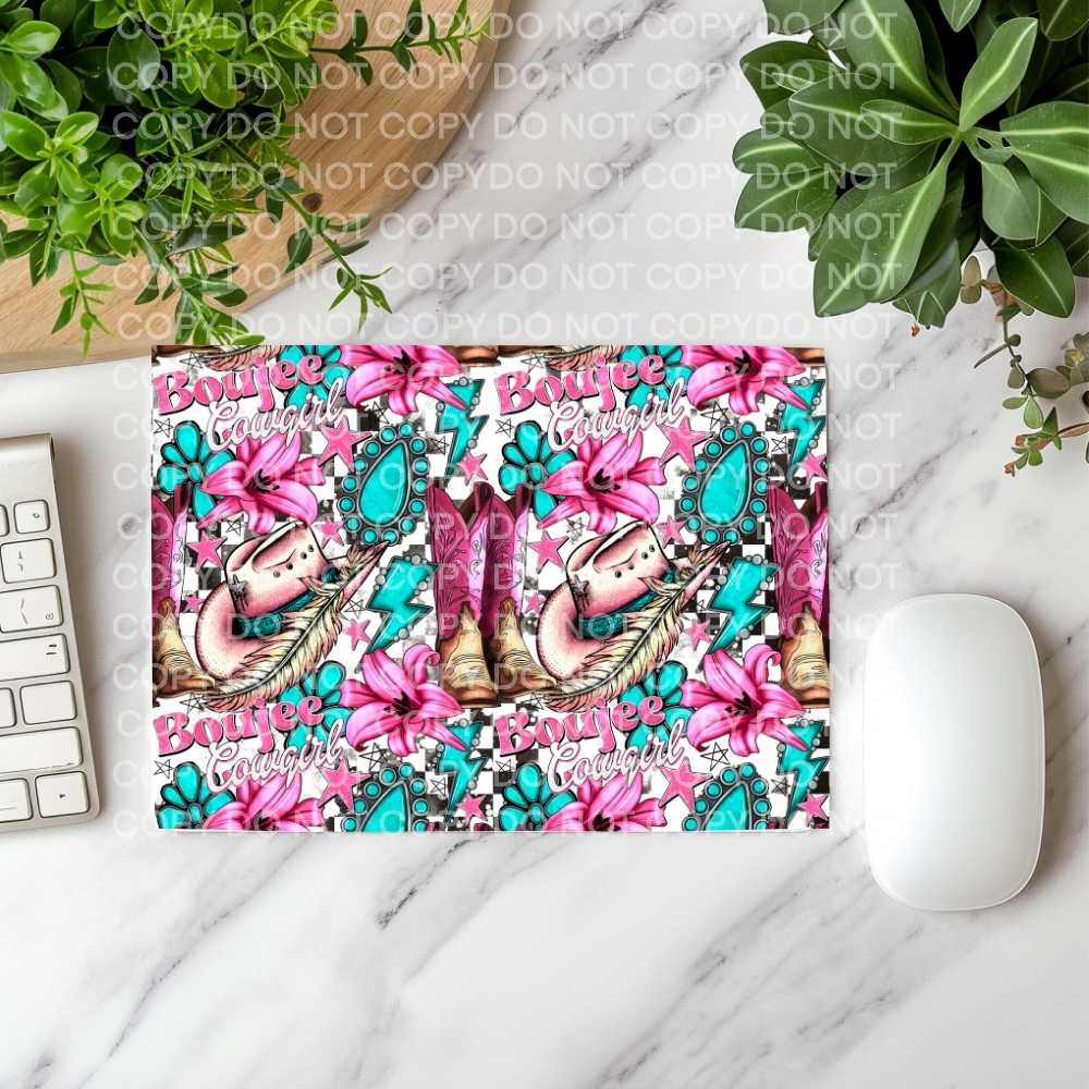 Boujee Cowgirl Mousepad Sublimation Print