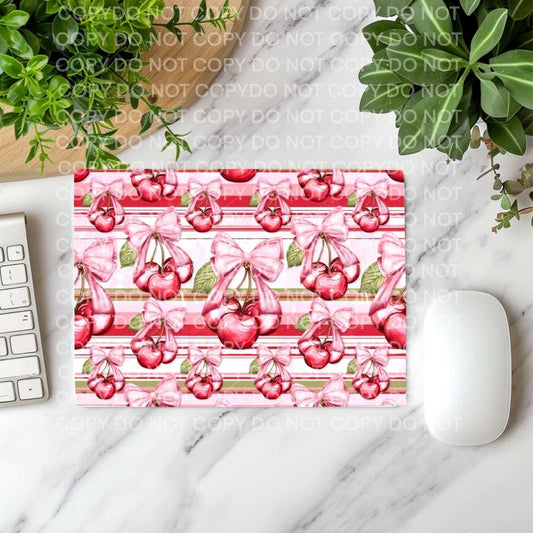 Cherries & Bows Mousepad Sublimation Print