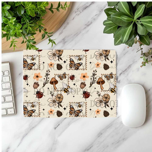 Bees Butterflies Ladybug Stamps Mousepad Sublimation Print