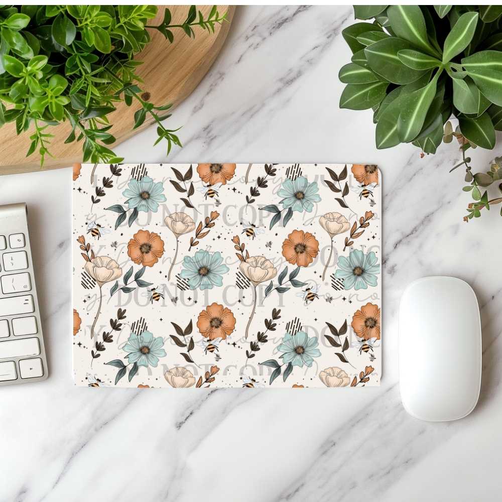 Florals & Bees Mousepad Sublimation Print