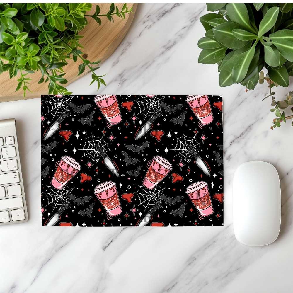 Spooky Coffee Mousepad Sublimation Print