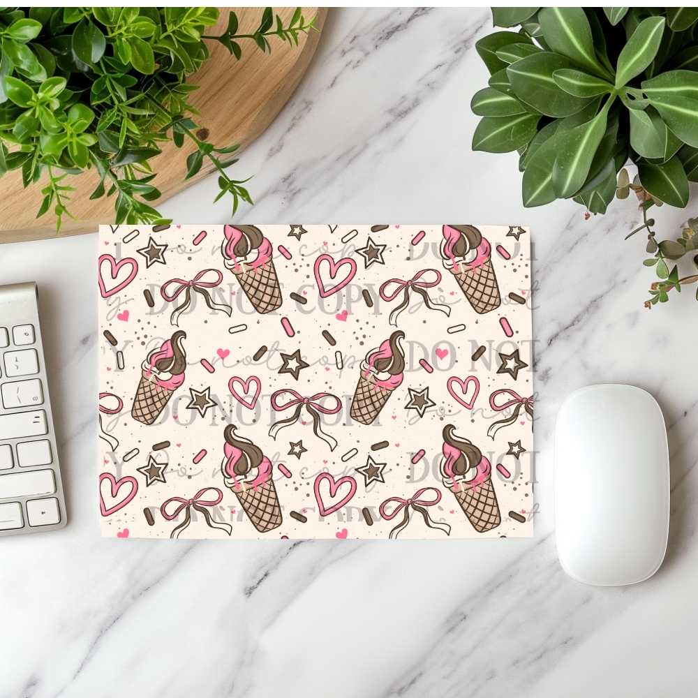 Neopolitan Ice Cream & Bows Mousepad Sublimation Print