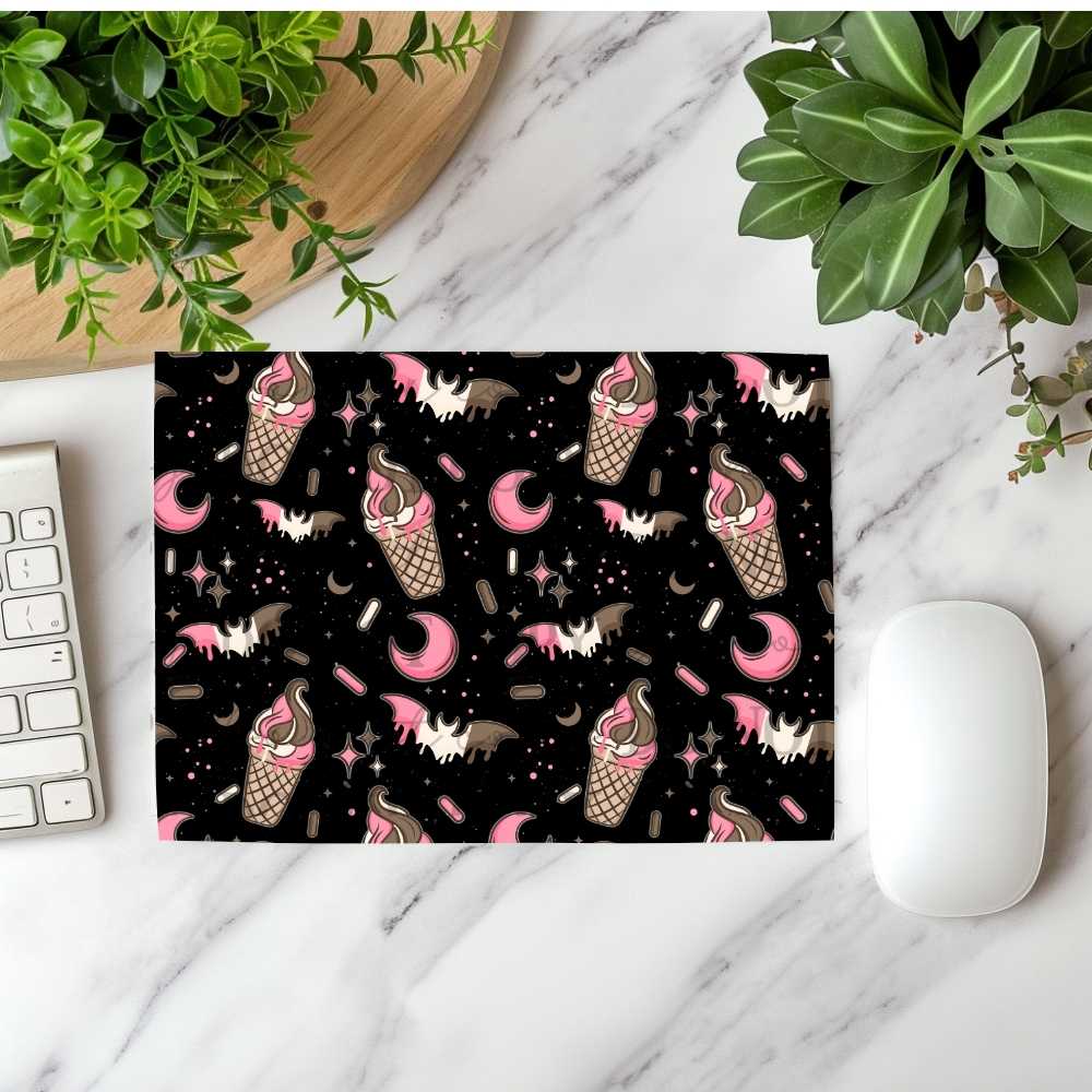 Neopolitan Ice Cream & Bats Mousepad Sublimation Print