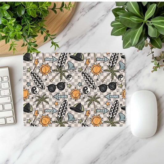Beachy Summer Checkered Plaid Mousepad Sublimation Print