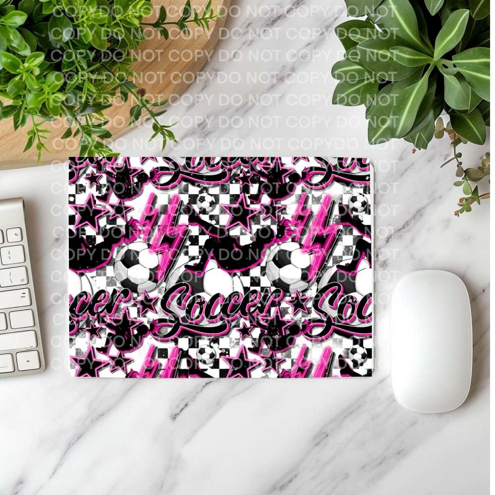 Soccer Pink Design Mousepad Sublimation Print