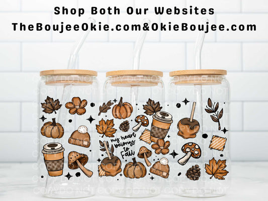 My Heart Belongs To Fall Uv Dtf Wrap Double Sided