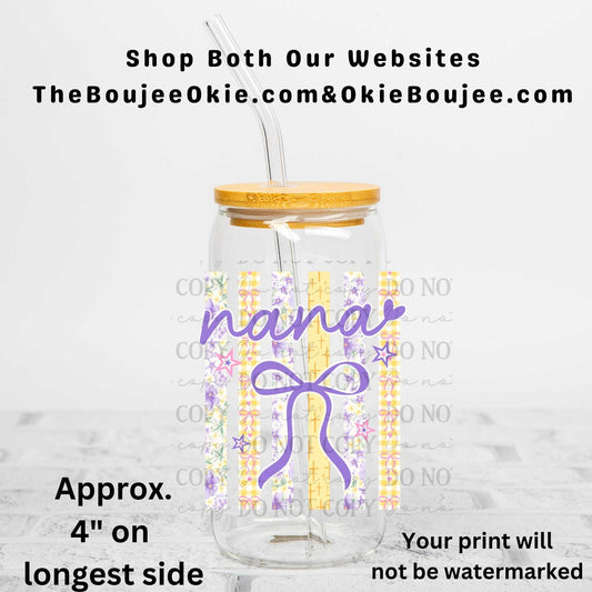 Nana Uv Dtf Decal Double Sided Purple & Yellow Stripes
