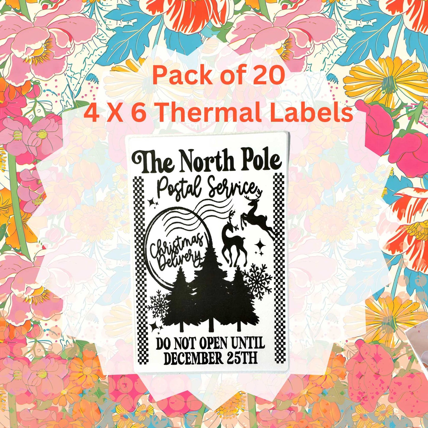North Pole Postal Service Pack of 20 Thermal Label Shipping Packaging  Stickers